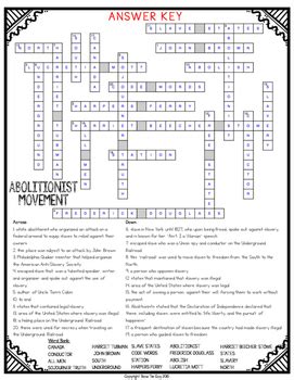 african american abolitionist crossword